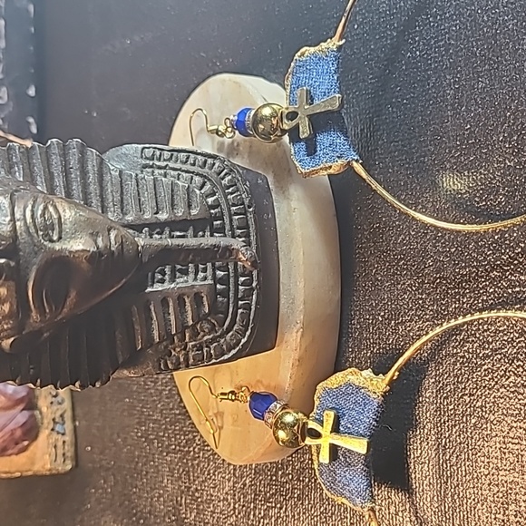 5 large hoops denim ankhs charms charms - Picture 7 of 7